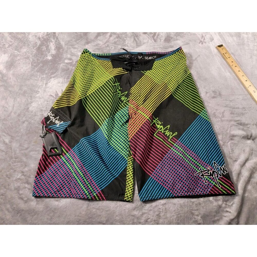 Vintage‎ Rip Curl Cargo pocket Board Shorts Men's 33x11 neon colors 90s y2k